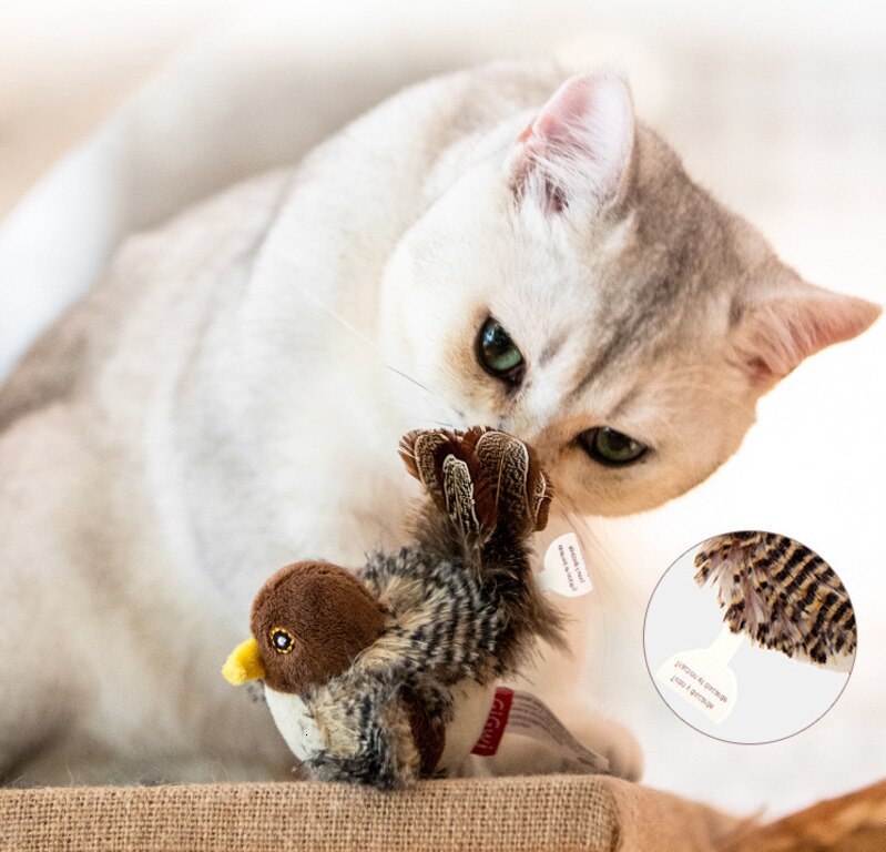 Jouet pour chat simulateur d'oiseau