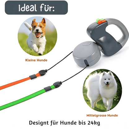 Rotating double dog leash (3m) - No tangling of the leashes