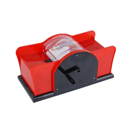 card shuffler with hand crank