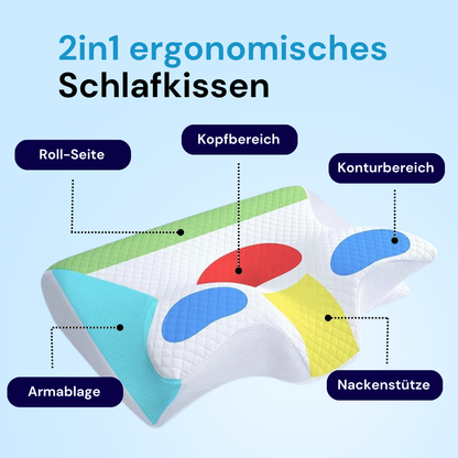 2in1 Ergonomisches Kissen - Erholsamer Schlaf ohne Verspannungen