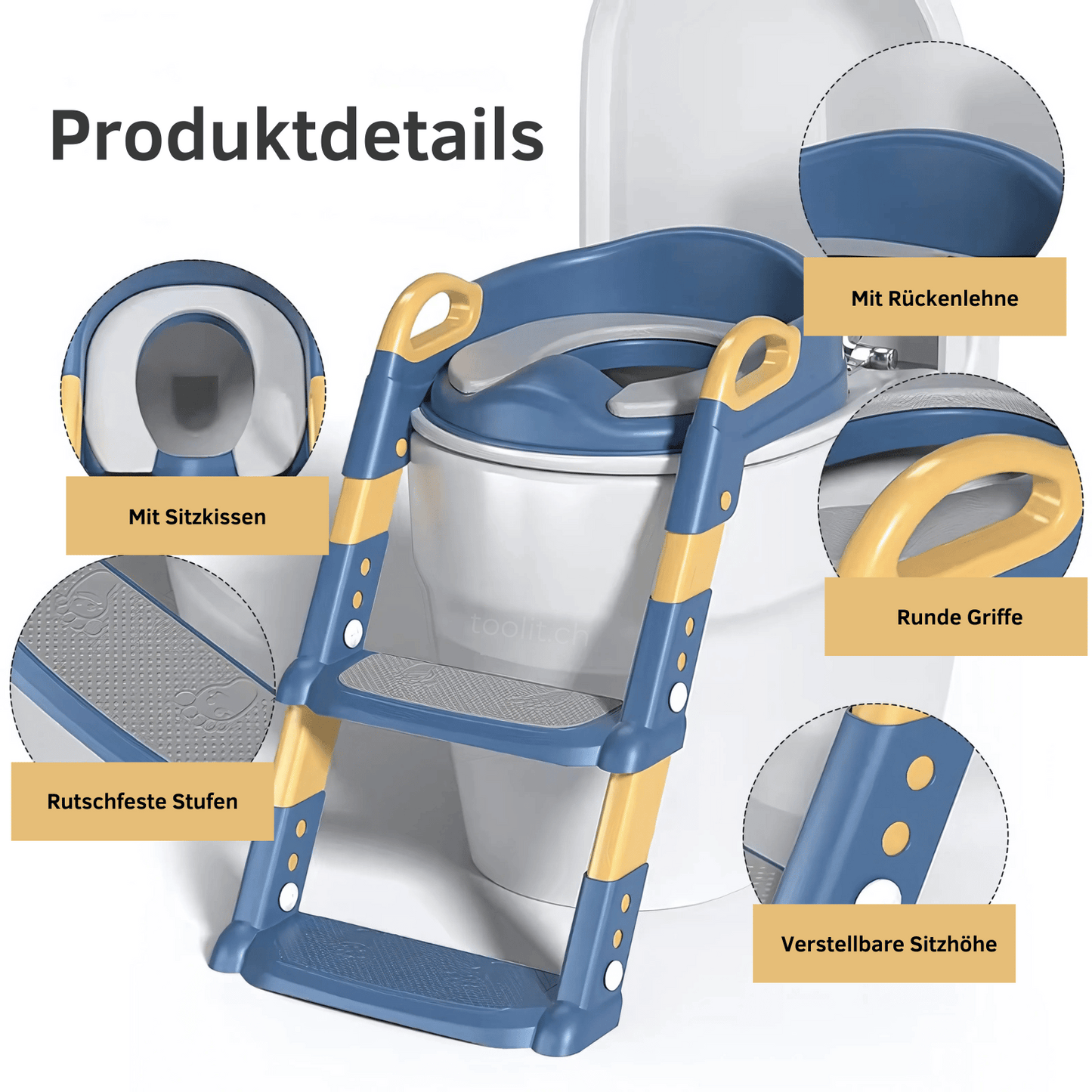 Foldable Toilet Seat Ladder for Children