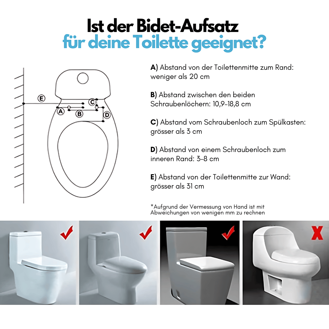 PHITO Bidet-Aufsatz - Sanfte & hygienische Reinigung