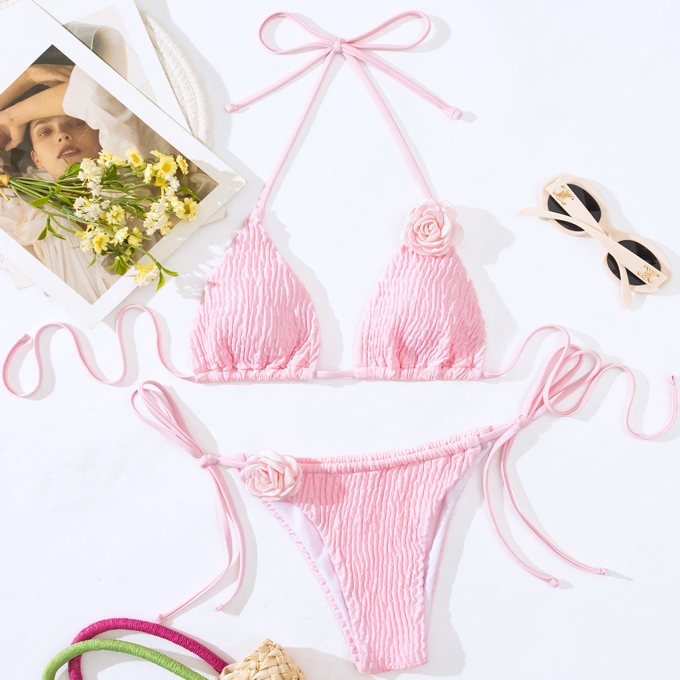 3D Flower Bikini Set