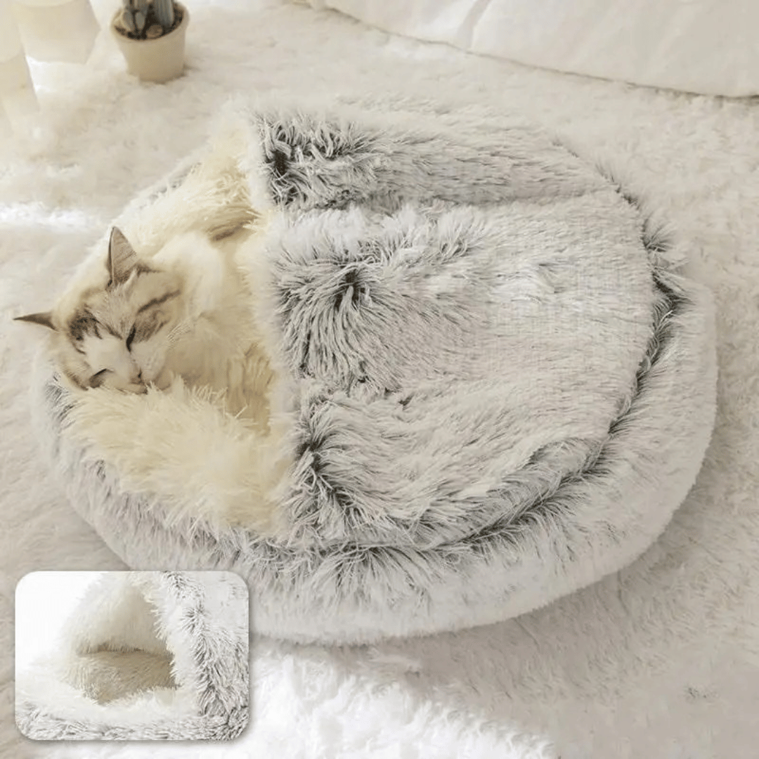 Lit en peluche | Lit douillet pour chat en peluche