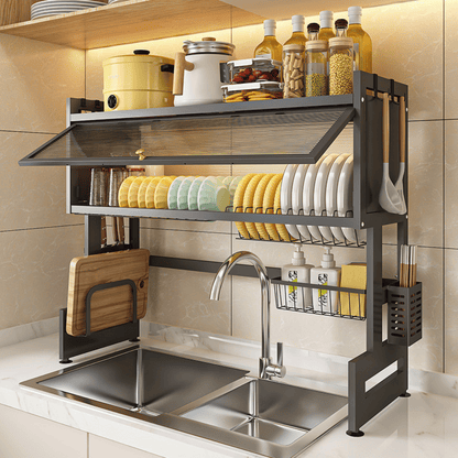 kitchen shelf organizer with 2 levels