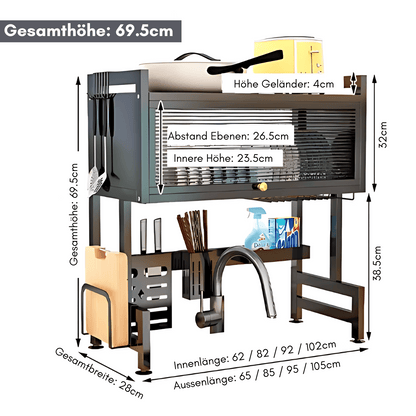 kitchen shelf organizer with 2 levels