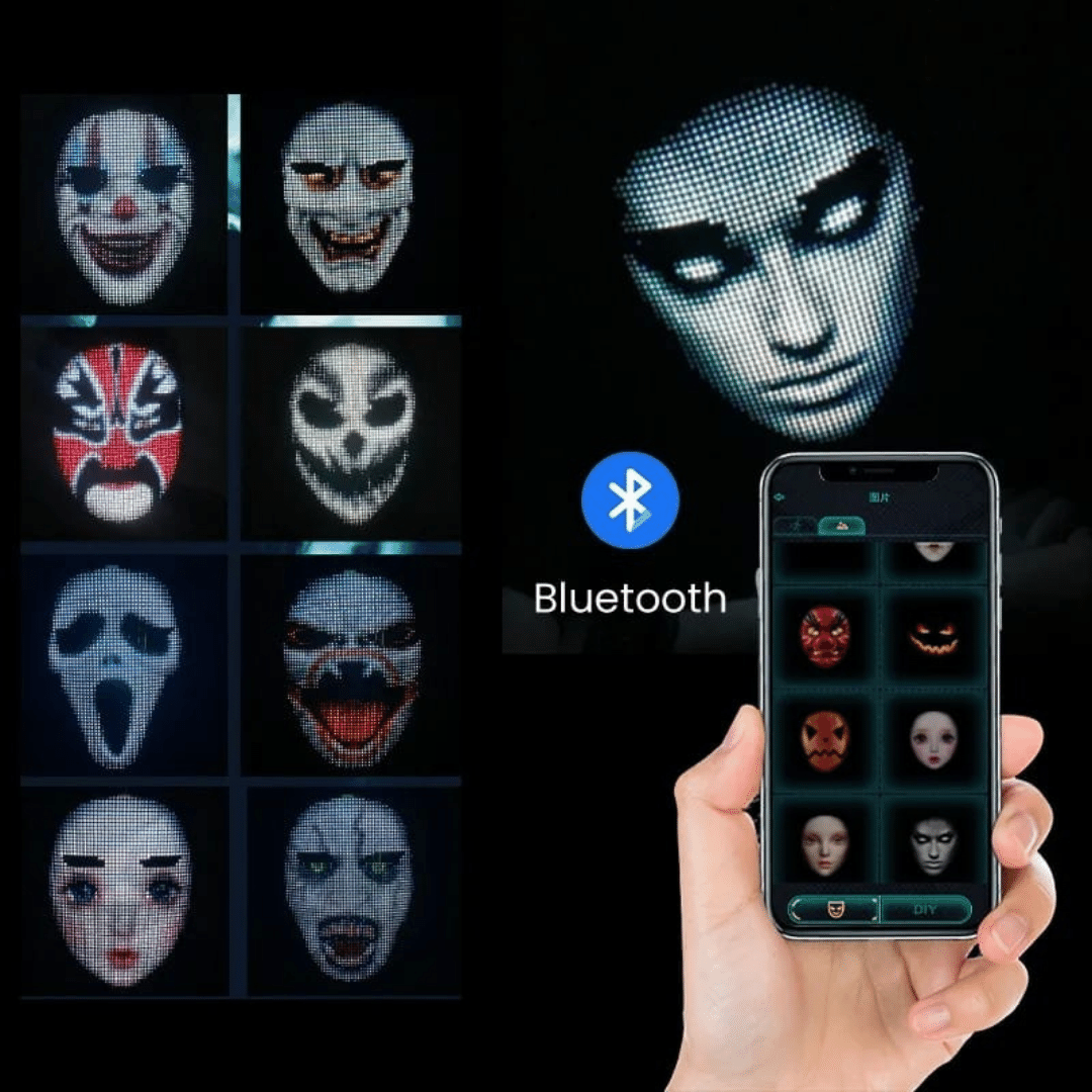 LED SMART MASK for Halloween - Always the right costume