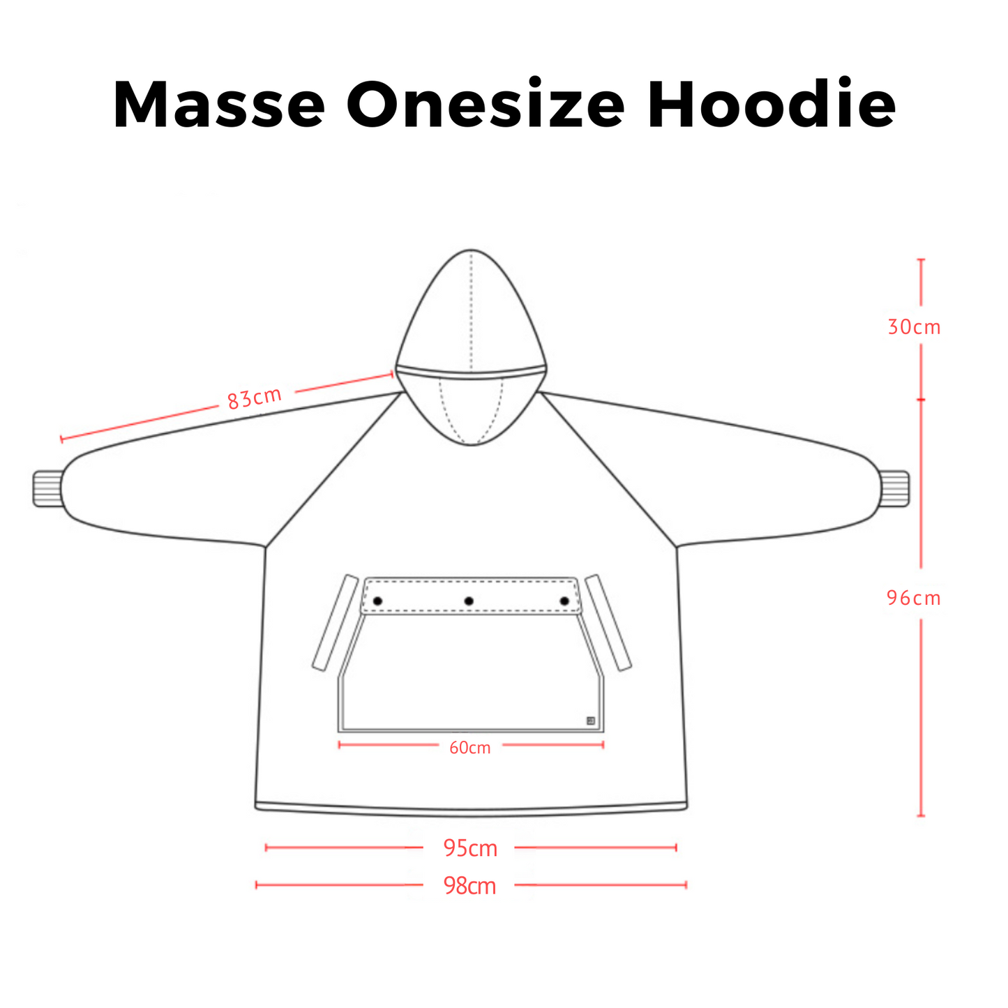 USB beheizbarer Oversize Hoodie mit Tasche