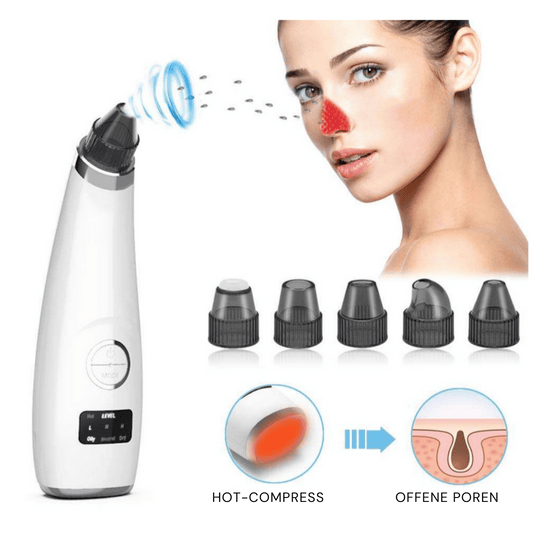 Pore ​​cleaner with 5 attachments | Hot-Compress function and display