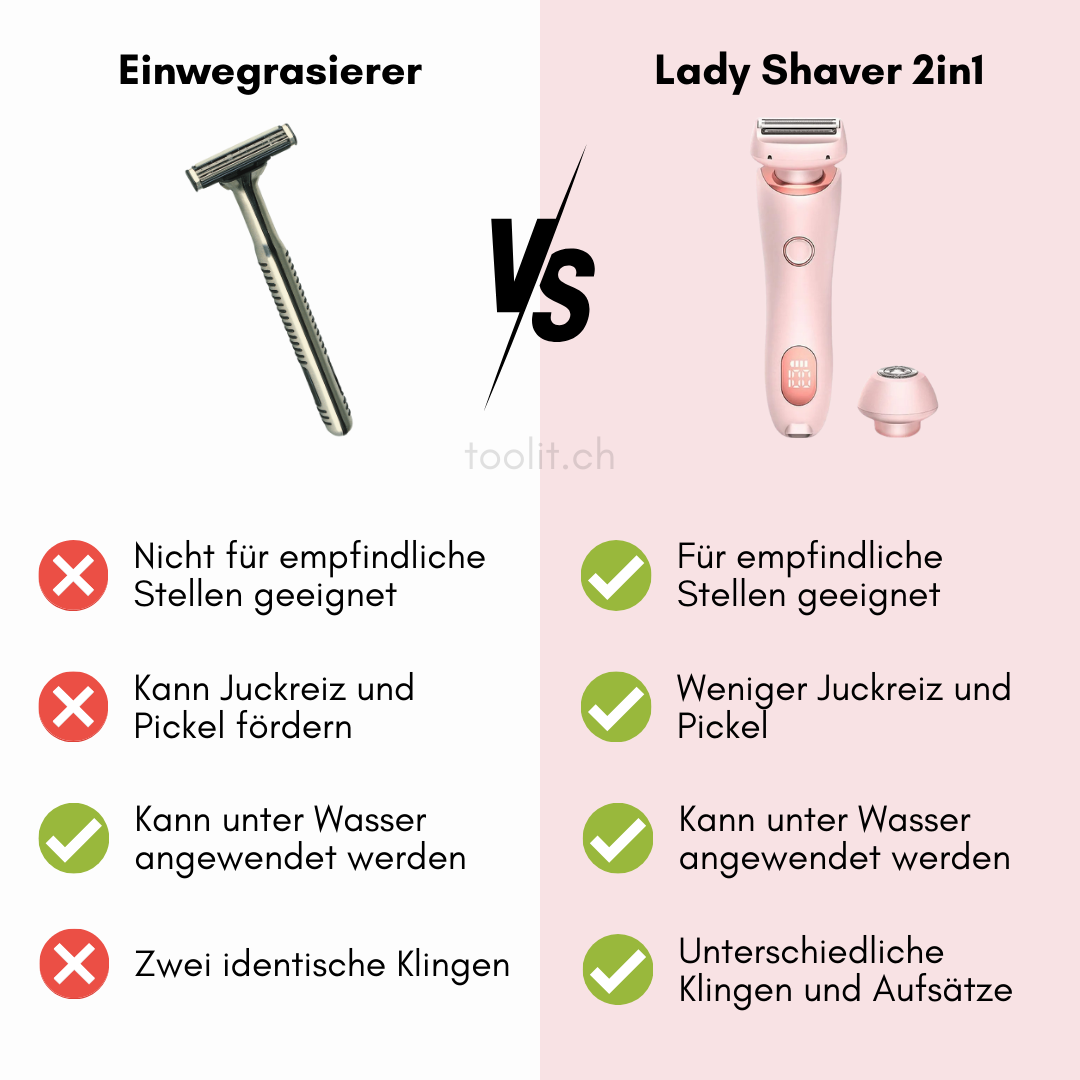 Lady Shaver 2in1 Ganzkörper-Rasierer