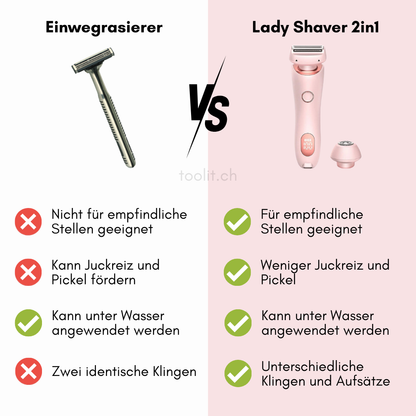 Lady Shaver 2in1 Ganzkörper-Rasierer