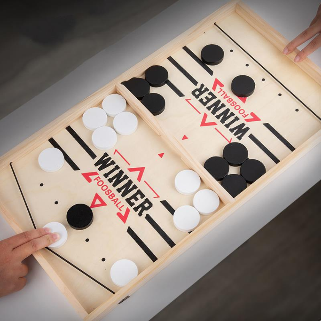 Interactive Sling Puck Board Game for Young and Old