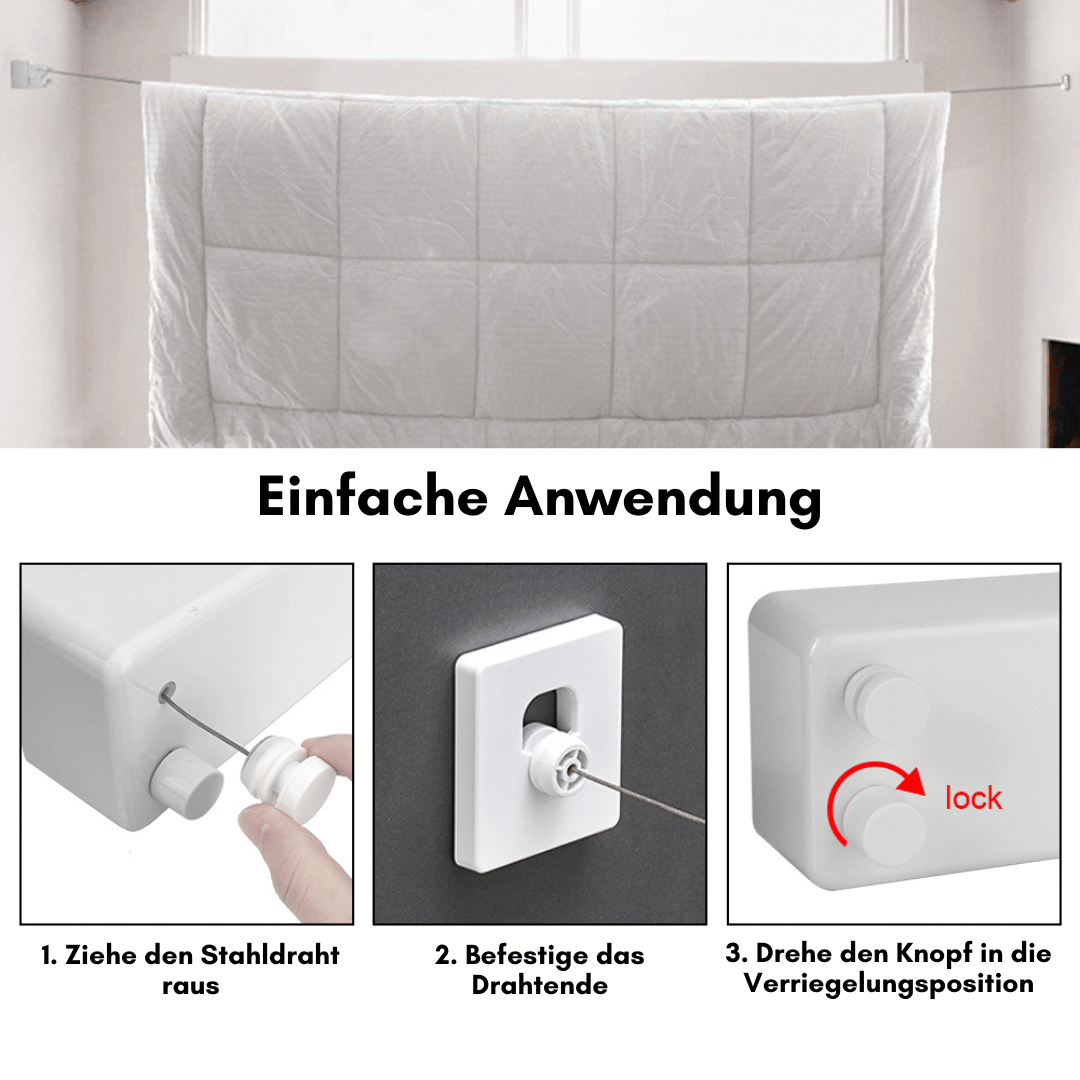 Ausziehbare Wäscheleine Indoor