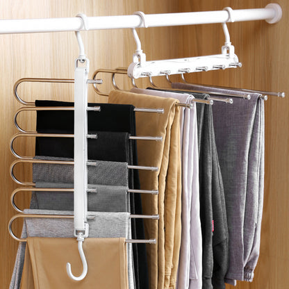 Space-saving hanger for trousers, scarves and ties