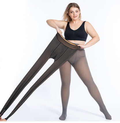 Lined winter tights (transparent effect)