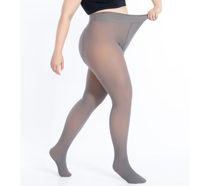 Lined winter tights (transparent effect)